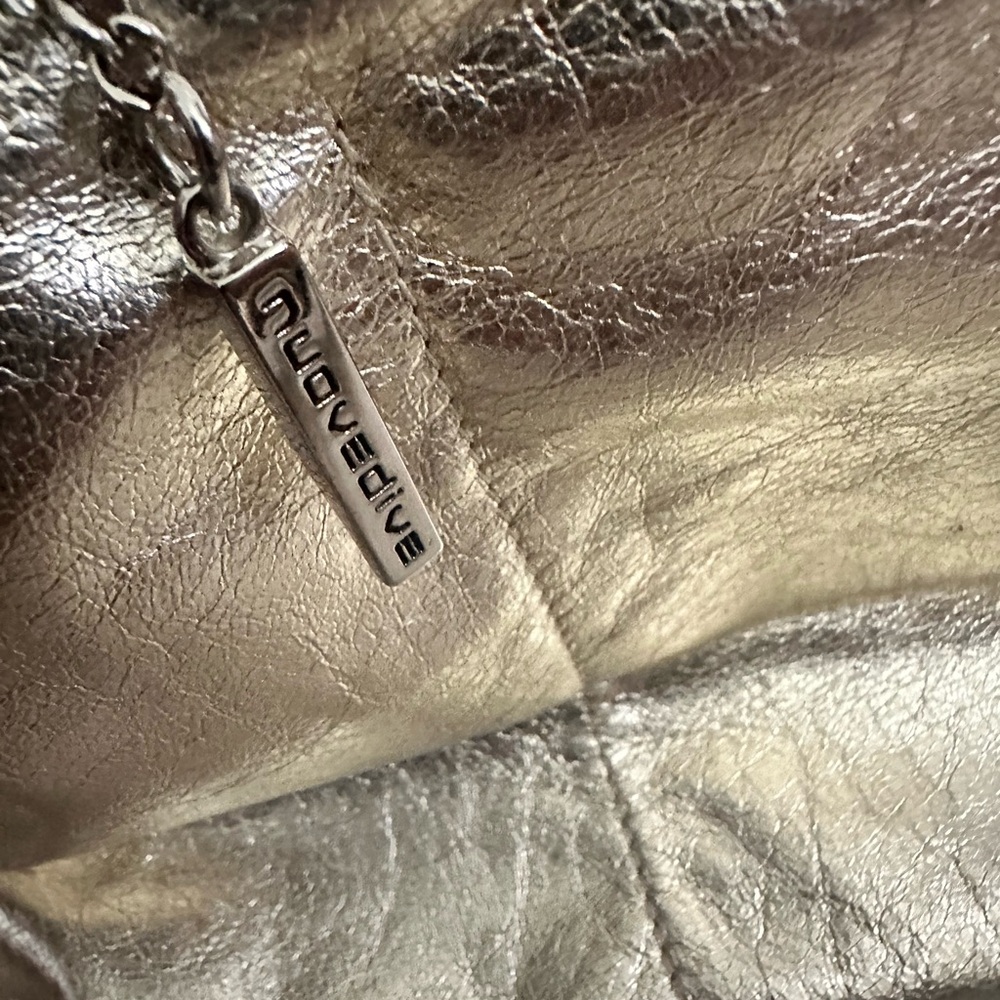 Gold Metallic Shoulder Bag with Adjustable Strap - Picture 4 of 8